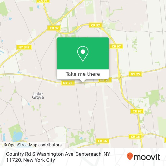 Mapa de Country Rd S Washington Ave, Centereach, NY 11720