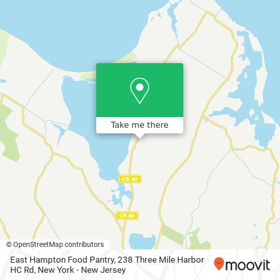 Mapa de East Hampton Food Pantry, 238 Three Mile Harbor HC Rd