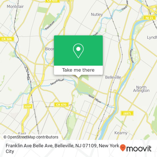 Franklin Ave Belle Ave, Belleville, NJ 07109 map