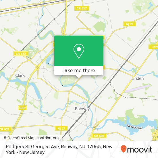 Mapa de Rodgers St Georges Ave, Rahway, NJ 07065