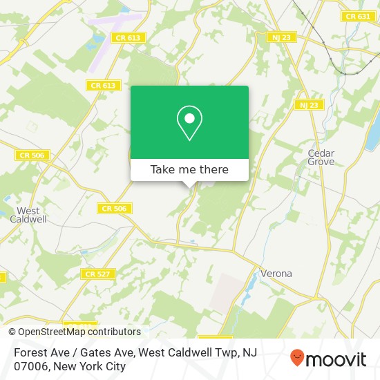 Mapa de Forest Ave / Gates Ave, West Caldwell Twp, NJ 07006