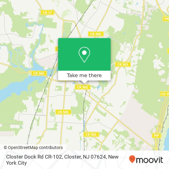 Mapa de Closter Dock Rd CR-102, Closter, NJ 07624