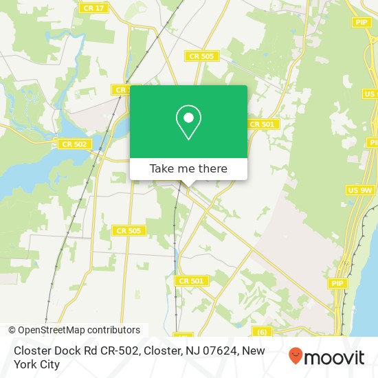 Mapa de Closter Dock Rd CR-502, Closter, NJ 07624
