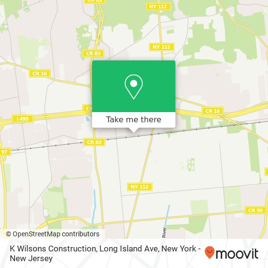 K Wilsons Construction, Long Island Ave map