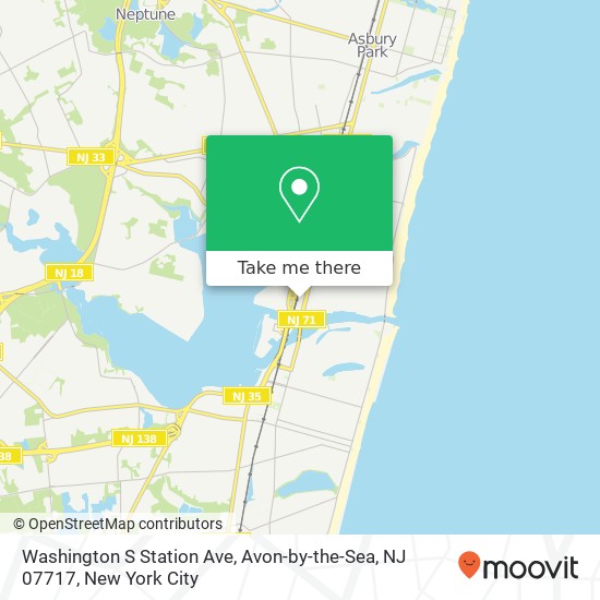 Mapa de Washington S Station Ave, Avon-by-the-Sea, NJ 07717