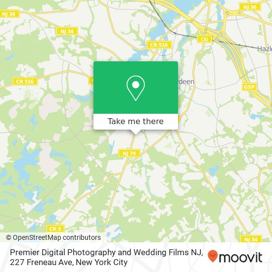 Mapa de Premier Digital Photography and Wedding Films NJ, 227 Freneau Ave
