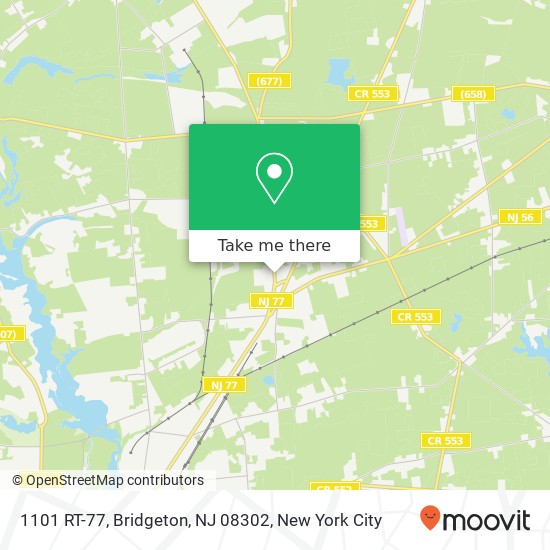 Mapa de 1101 RT-77, Bridgeton, NJ 08302