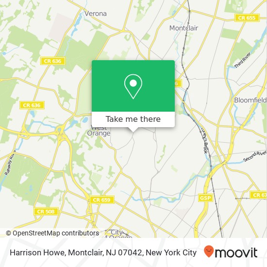 Mapa de Harrison Howe, Montclair, NJ 07042