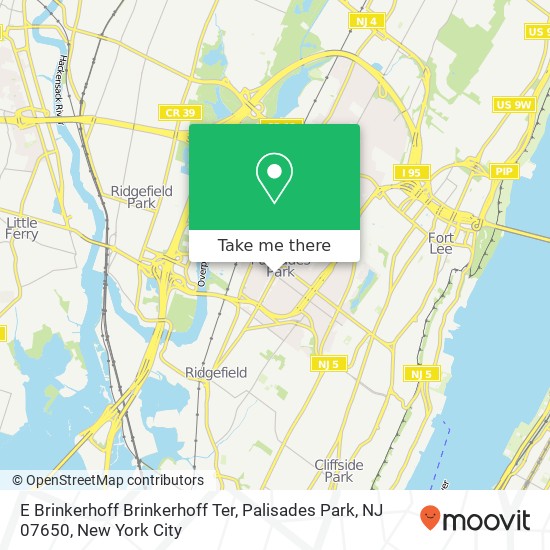 Mapa de E Brinkerhoff Brinkerhoff Ter, Palisades Park, NJ 07650