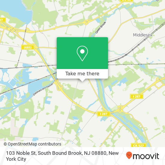 Mapa de 103 Noble St, South Bound Brook, NJ 08880