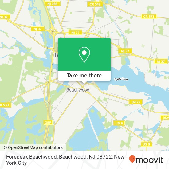 Mapa de Forepeak Beachwood, Beachwood, NJ 08722