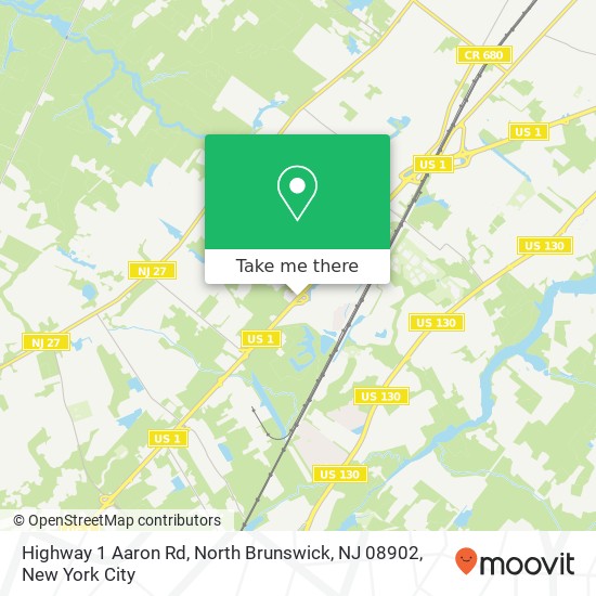 Mapa de Highway 1 Aaron Rd, North Brunswick, NJ 08902