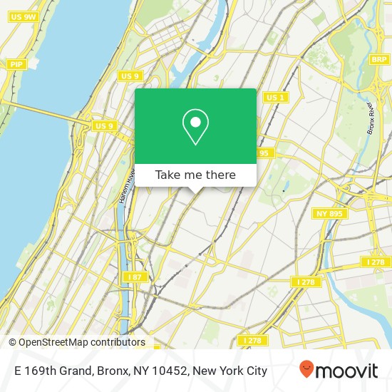 Mapa de E 169th Grand, Bronx, NY 10452