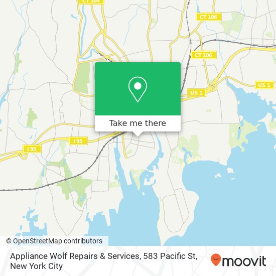 Mapa de Appliance Wolf Repairs & Services, 583 Pacific St
