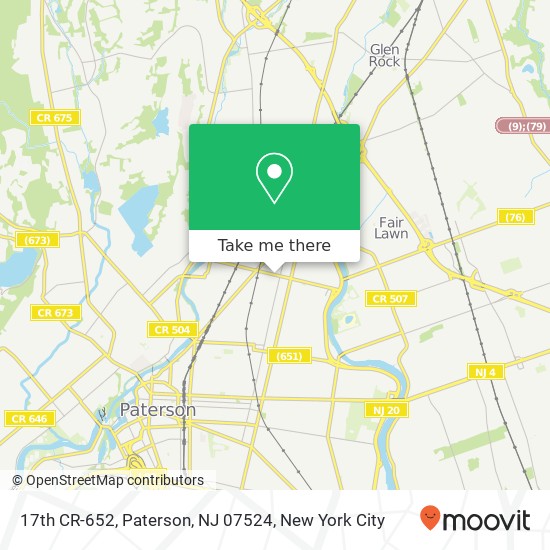 Mapa de 17th CR-652, Paterson, NJ 07524