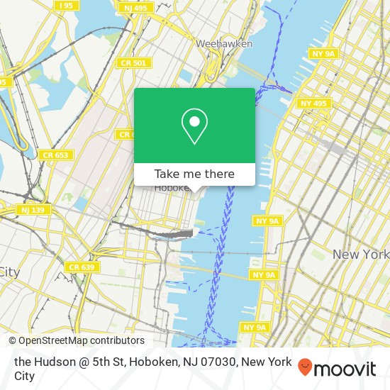 the Hudson @ 5th St, Hoboken, NJ 07030 map