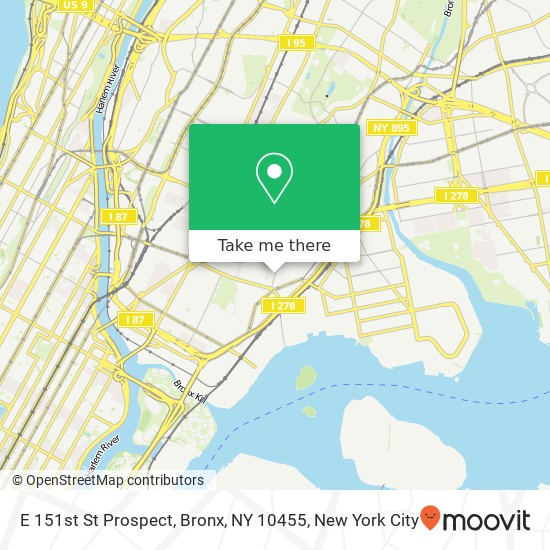 Mapa de E 151st St Prospect, Bronx, NY 10455