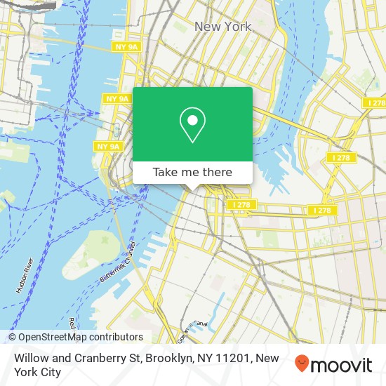 Mapa de Willow and Cranberry St, Brooklyn, NY 11201