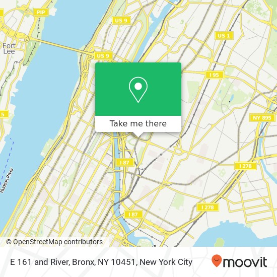 Mapa de E 161 and River, Bronx, NY 10451