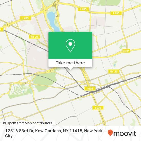 Mapa de 12516 83rd Dr, Kew Gardens, NY 11415