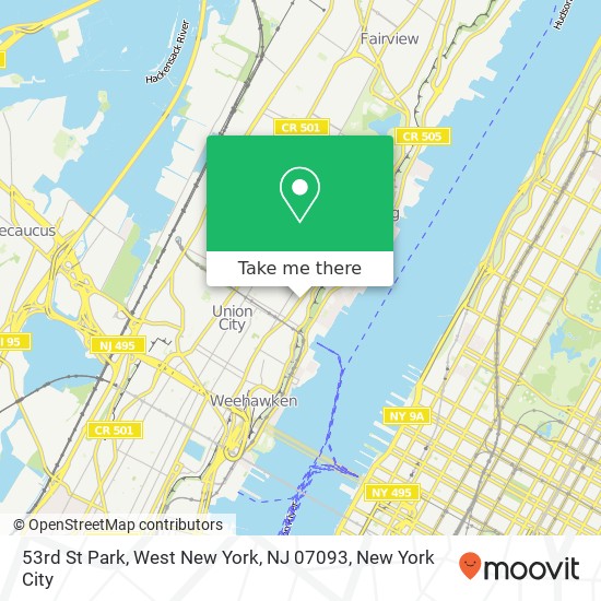 Mapa de 53rd St Park, West New York, NJ 07093
