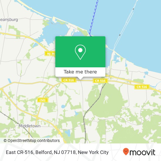 Mapa de East CR-516, Belford, NJ 07718