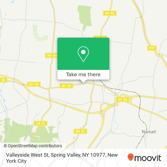 Mapa de Valleyside West St, Spring Valley, NY 10977