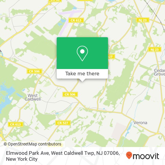 Mapa de Elmwood Park Ave, West Caldwell Twp, NJ 07006