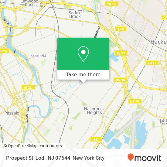 Mapa de Prospect St, Lodi, NJ 07644