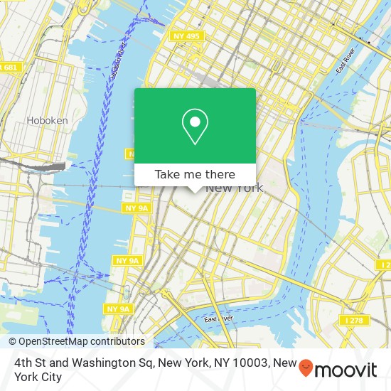 4th St and Washington Sq, New York, NY 10003 map