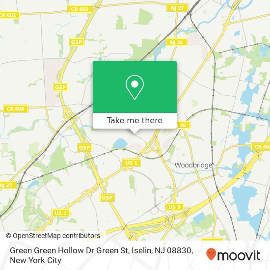 Mapa de Green Green Hollow Dr Green St, Iselin, NJ 08830