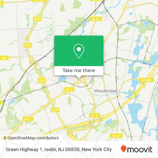 Mapa de Green Highway 1, Iselin, NJ 08830