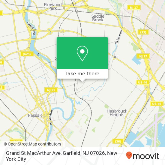 Grand St MacArthur Ave, Garfield, NJ 07026 map