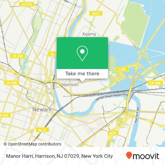 Mapa de Manor Harri, Harrison, NJ 07029