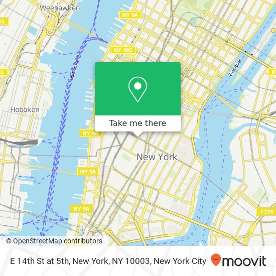 Mapa de E 14th St at 5th, New York, NY 10003