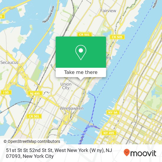 51st St St 52nd St St, West New York (W ny), NJ 07093 map