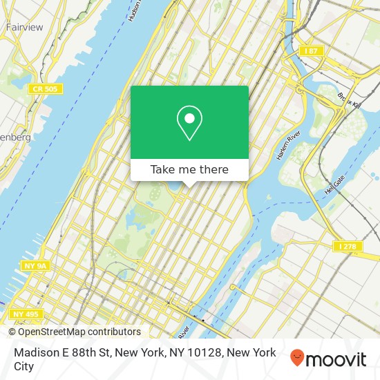 Mapa de Madison E 88th St, New York, NY 10128