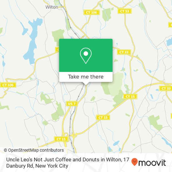 Uncle Leo's Not Just Coffee and Donuts in Wilton, 17 Danbury Rd map