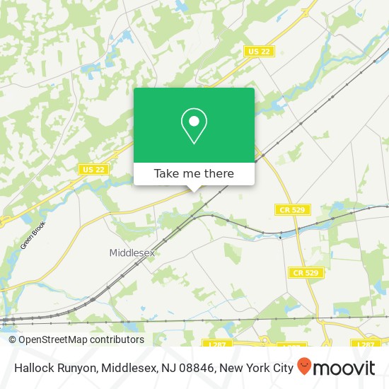 Mapa de Hallock Runyon, Middlesex, NJ 08846