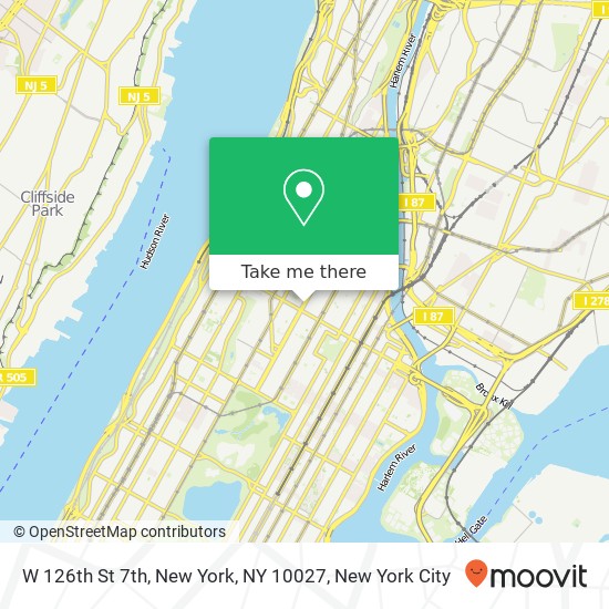 W 126th St 7th, New York, NY 10027 map