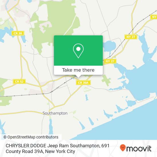 Mapa de CHRYSLER DODGE Jeep Ram Southampton, 691 County Road 39A