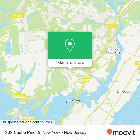 Mapa de 202 Castle Pine Dr, Egg Harbor Twp (STEELMANVILLE), NJ 08234
