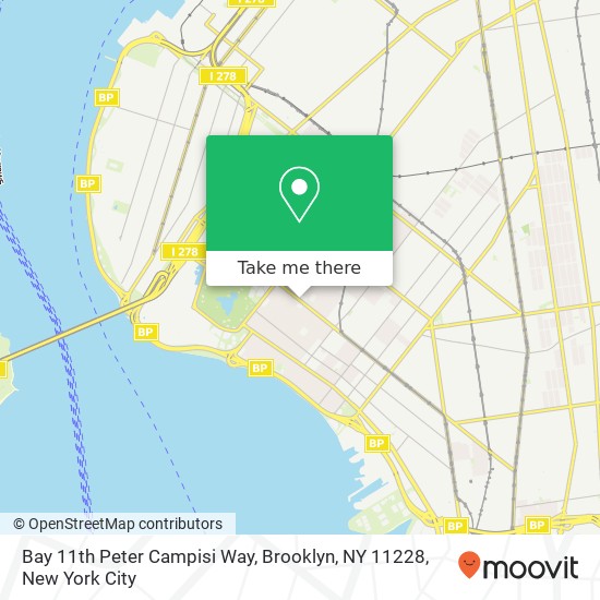 Mapa de Bay 11th Peter Campisi Way, Brooklyn, NY 11228