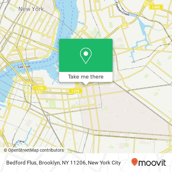 Mapa de Bedford Flus, Brooklyn, NY 11206