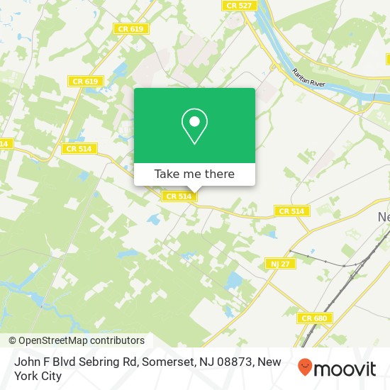 John F Blvd Sebring Rd, Somerset, NJ 08873 map