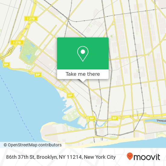86th 37th St, Brooklyn, NY 11214 map