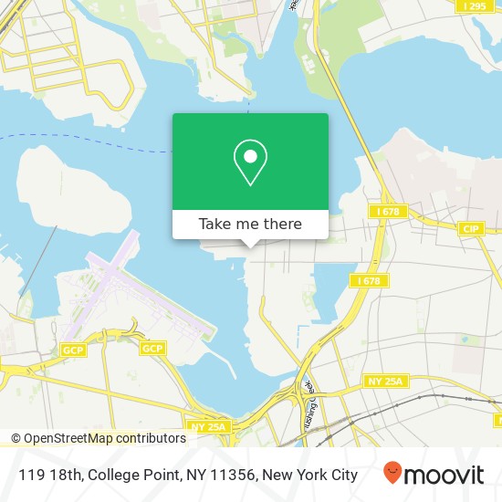 Mapa de 119 18th, College Point, NY 11356