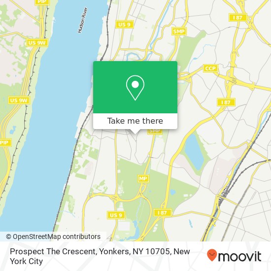 Mapa de Prospect The Crescent, Yonkers, NY 10705