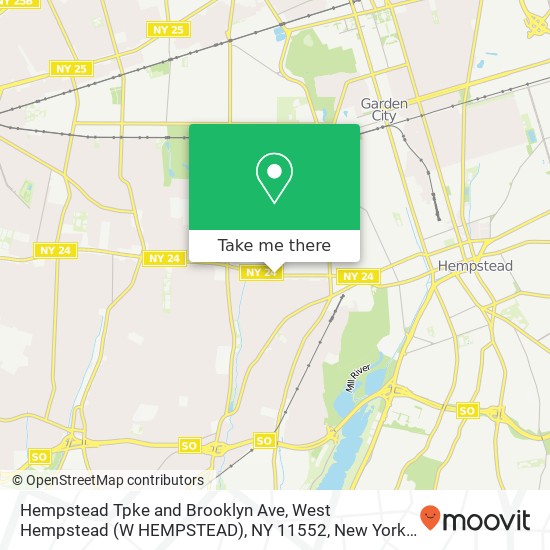 Mapa de Hempstead Tpke and Brooklyn Ave, West Hempstead (W HEMPSTEAD), NY 11552