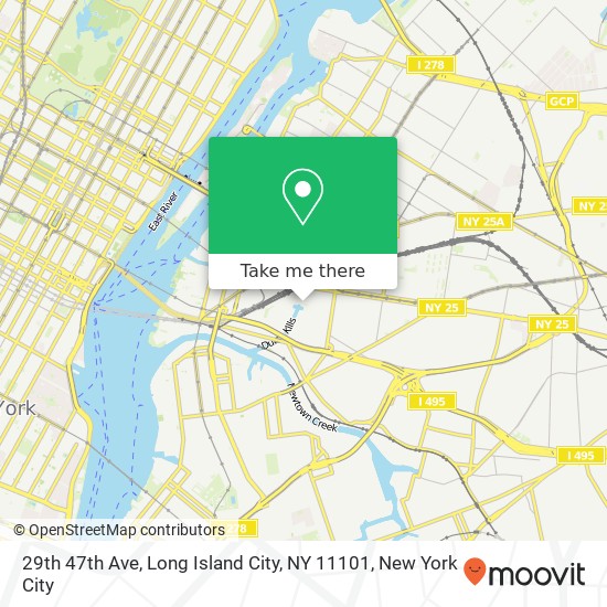 Mapa de 29th 47th Ave, Long Island City, NY 11101